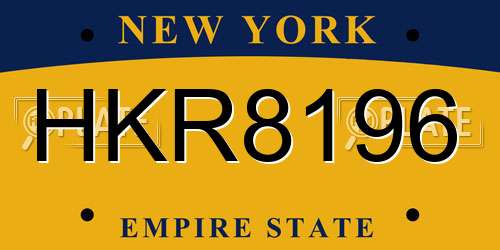 HKR8196 New York License Plate