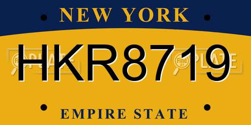 HKR8719 New York License Plate
