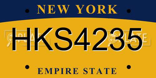 HKS4235 New York License Plate