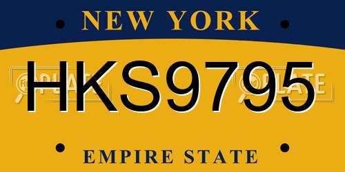 HKS9795 New York License Plate