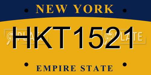 HKT1521 New York License Plate