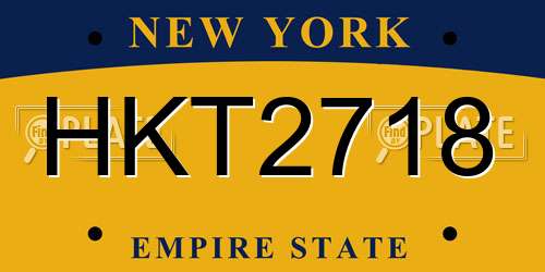 HKT2718 New York License Plate