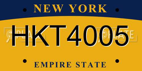 HKT4005 New York License Plate