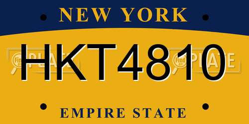 HKT4810 New York License Plate