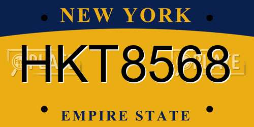 HKT8568 New York License Plate