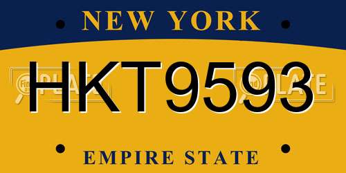 HKT9593 New York License Plate