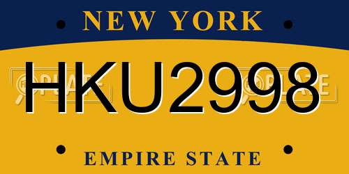 HKU2998 New York License Plate