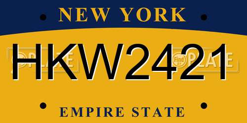 HKW2421 New York License Plate