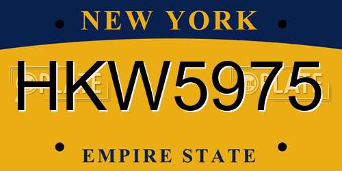 HKW5975 New York License Plate