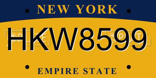 HKW8599 New York License Plate