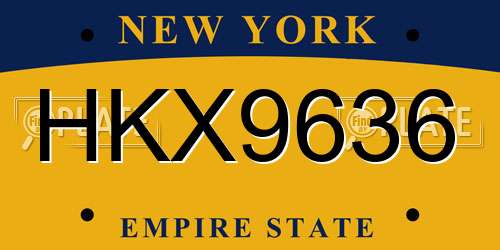 HKX9636 New York License Plate