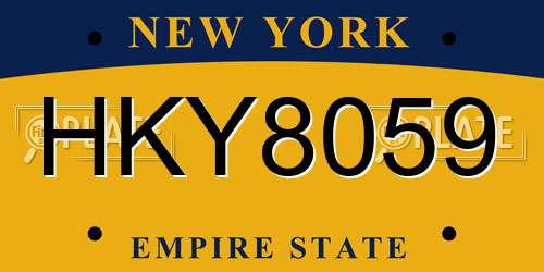 HKY8059 New York License Plate