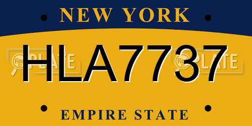 HLA7737 New York License Plate