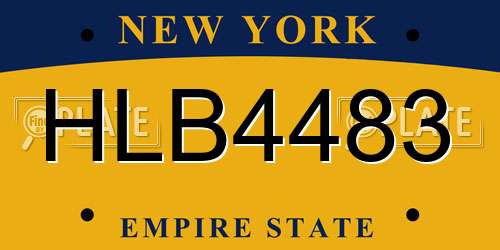 HLB4483 New York License Plate