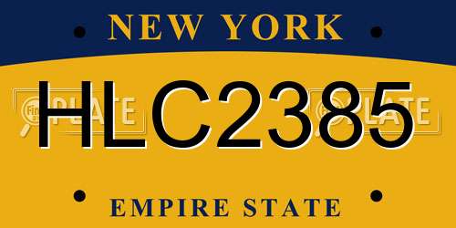 HLC2385 New York License Plate