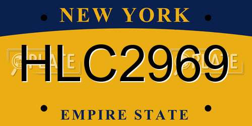 HLC2969 New York License Plate
