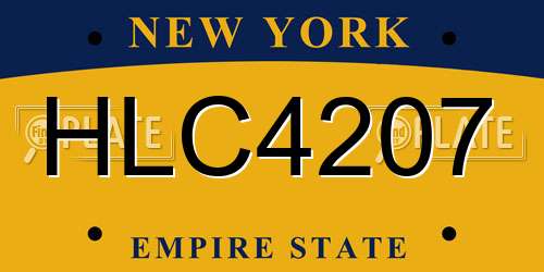 HLC4207 New York License Plate