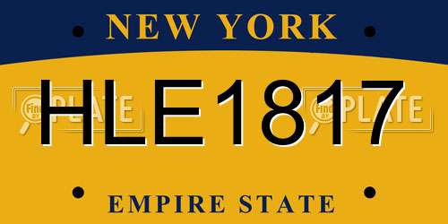 HLE1817 New York License Plate