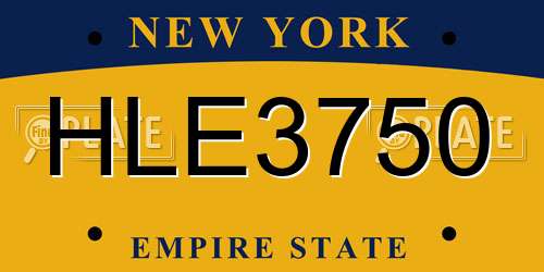 HLE3750 New York License Plate