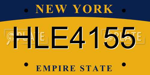 HLE4155 New York License Plate
