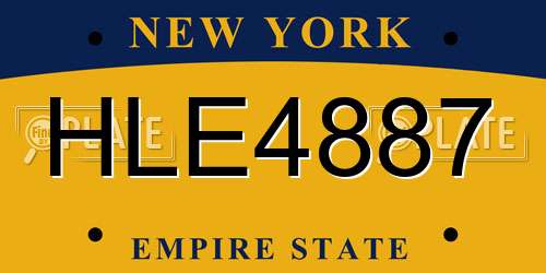HLE4887 New York License Plate
