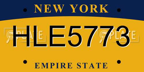 HLE5773 New York License Plate
