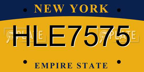 HLE7575 New York License Plate