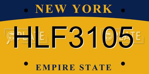 HLF3105 New York License Plate