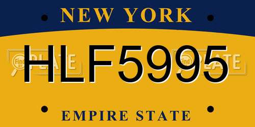 HLF5995 New York License Plate