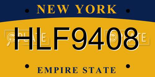 HLF9408 New York License Plate