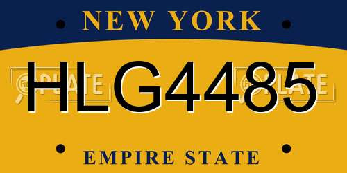 HLG4485 New York License Plate