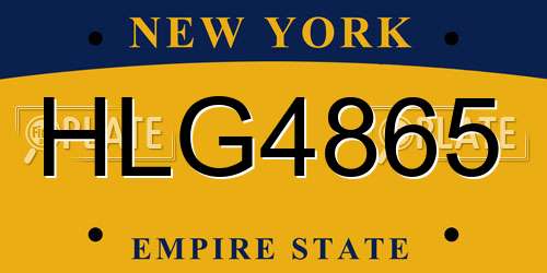 HLG4865 New York License Plate