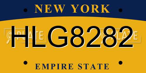 HLG8282 New York License Plate