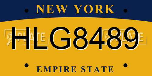 HLG8489 New York License Plate