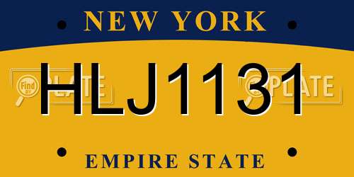 HLJ1131 New York License Plate
