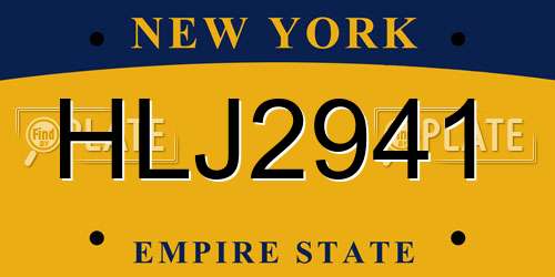 HLJ2941 New York License Plate