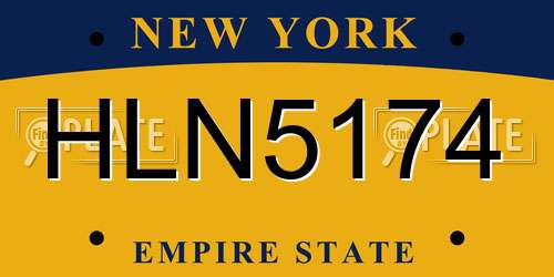 HLN5174 New York License Plate