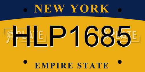 HLP1685 New York License Plate
