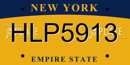 HLP5913 New York License Plate