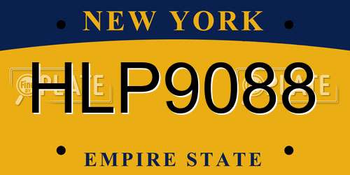 HLP9088 New York License Plate