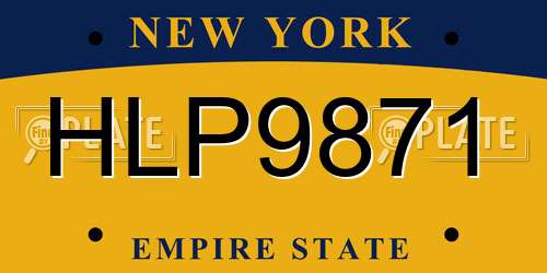 HLP9871 New York License Plate