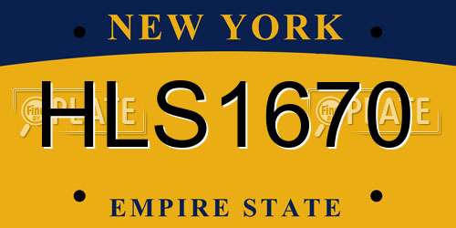 HLS1670 New York License Plate
