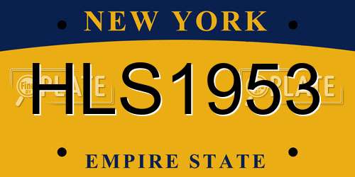 HLS1953 New York License Plate
