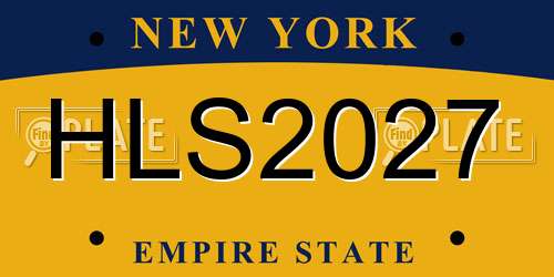 HLS2027 New York License Plate