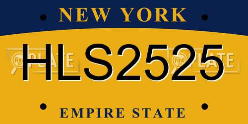 HLS2525 New York License Plate