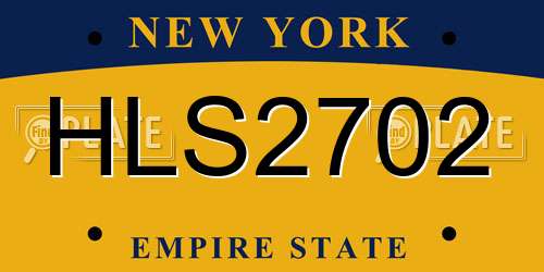 HLS2702 New York License Plate