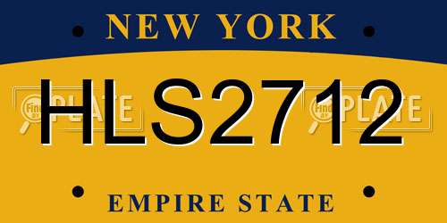 HLS2712 New York License Plate