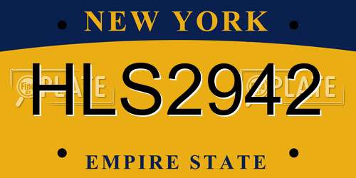 HLS2942 New York License Plate