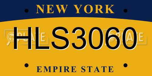 HLS3060 New York License Plate