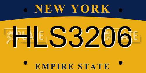 HLS3206 New York License Plate